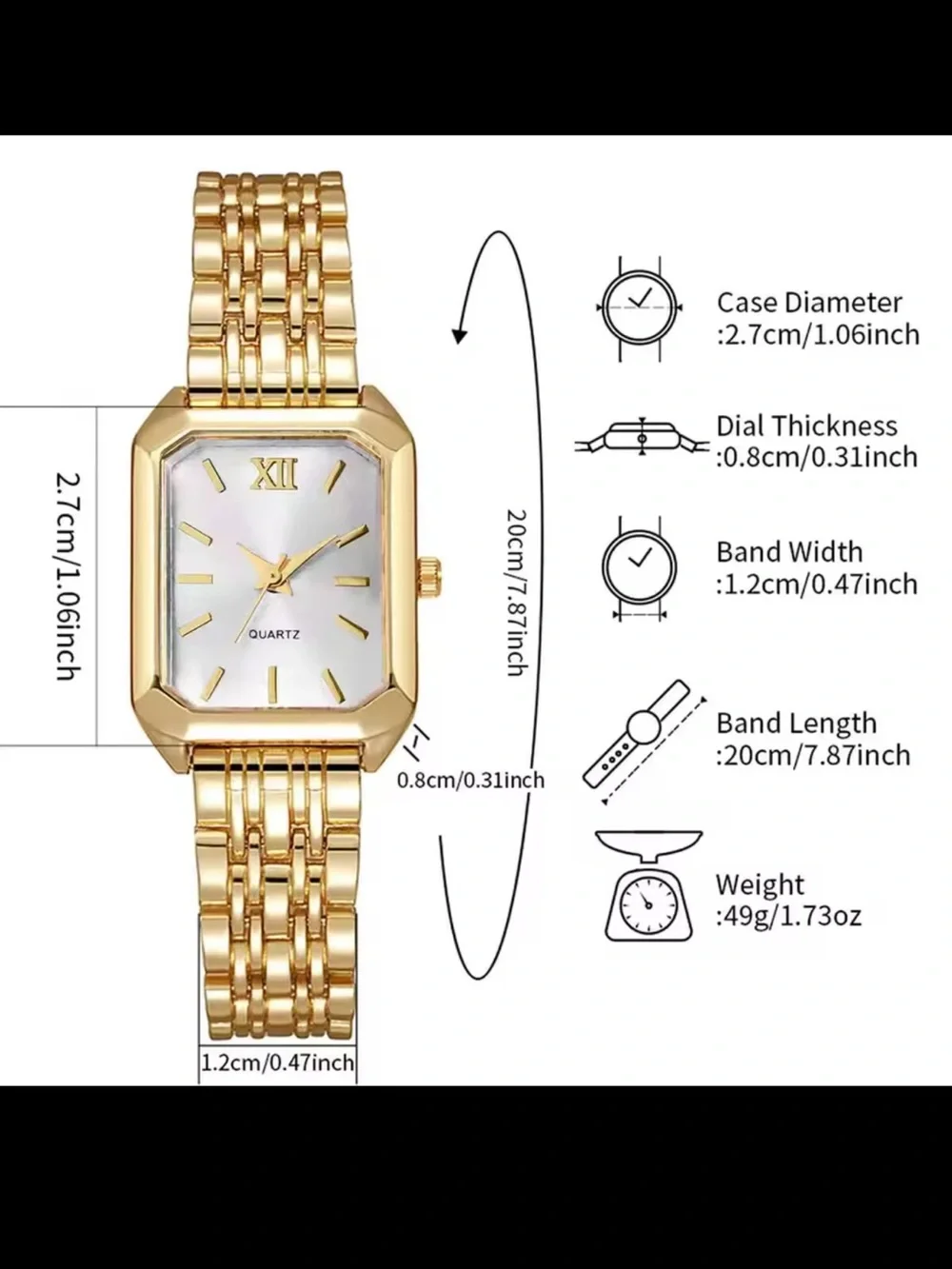 Quartz Gold-Tone Women's Bracelet Watch with Green Dial